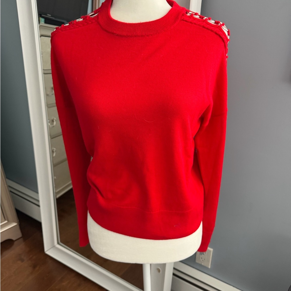 Jonathan Simkhai Red Crew Neck Sweater